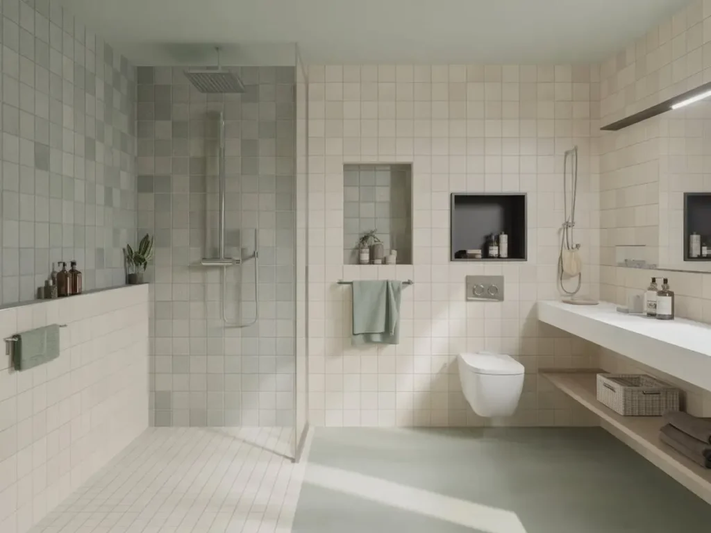 baño reformado en Torrent con paredes de pladur, ducha moderna y tonos neutros