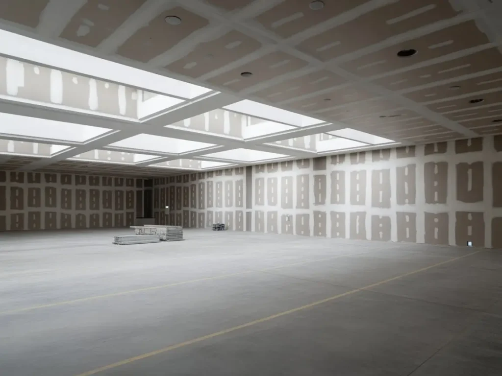 nave industrial en Torrent con paredes de pladur y techo con lucernarios reformada recientemente