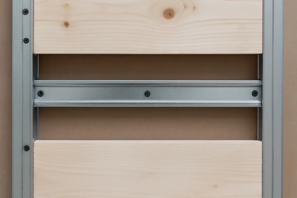 Estructura con paneles de madera integrados como refuerzos con paneles especiales